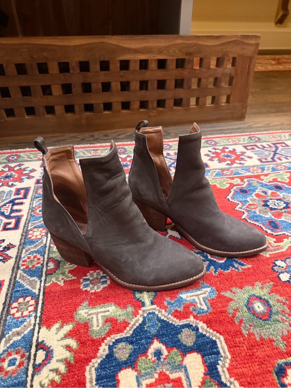Jeffrey Campbell Charcoal Gray Suede Ankle Booties